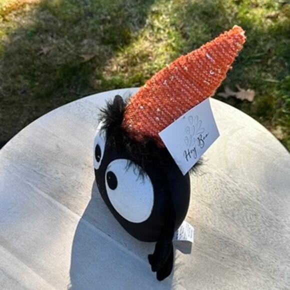 Halloween Smiling Face Spider Orange Hat Weighted Bottom Decoration Doorstop New - Picture 3 of 12